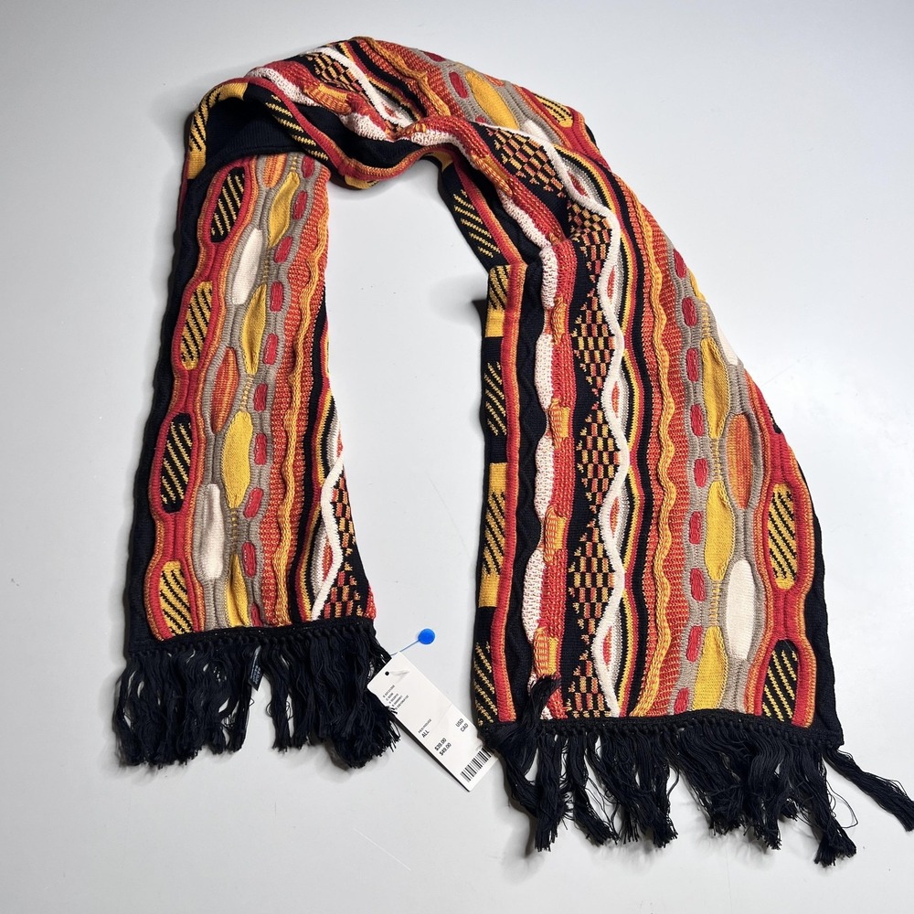 Urban Outfitters Scarf Womens One Size Multicolor Knit Fringe Coogi Style